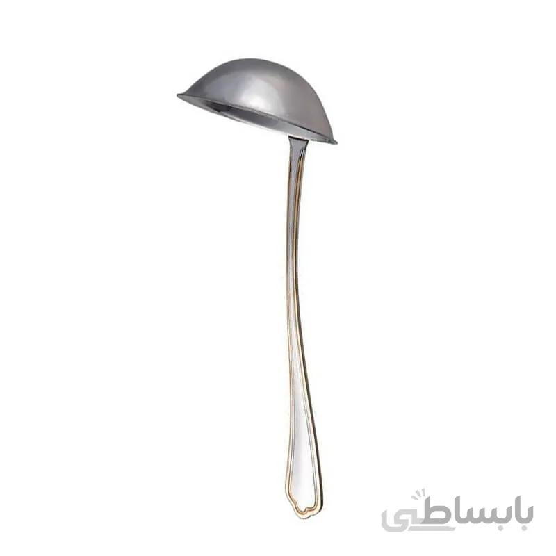 ملاقه سوپ بزرگ ناب استیل مدل ونیز (دور طلا)