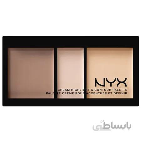 پالت هایلایتر و کانتور نیکس مدل Cream Highlight And Contour Palette
