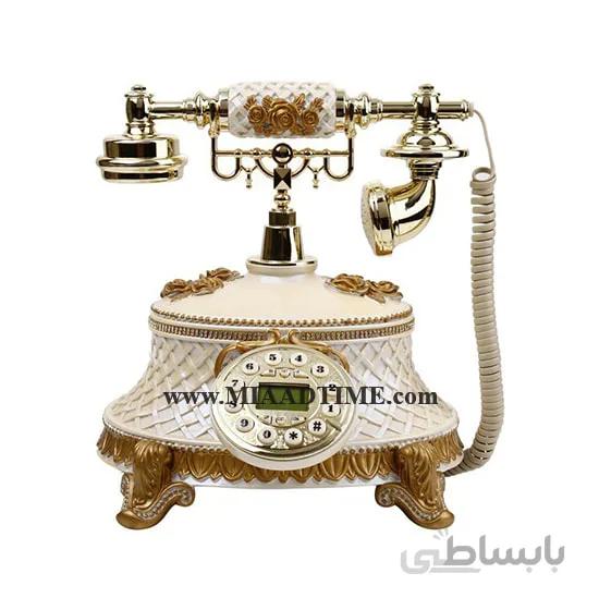 تلفن سلطنتی رومیزی آرنوس مدل 920 کرم طلایی