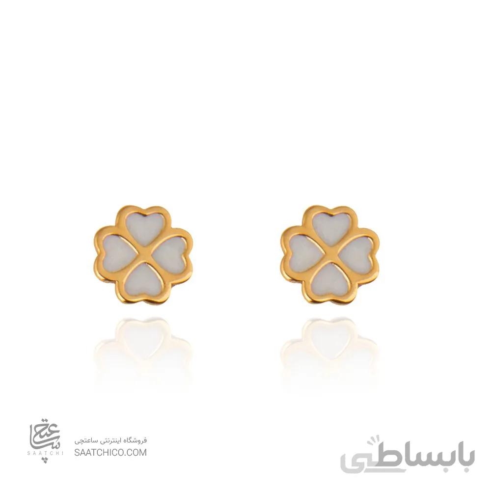 گوشواره طلا زنانه طرح شبدر کد LE618