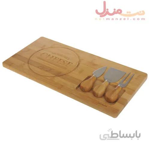 ست سرو پنیر چوبی بامبو برند بامبوم چهار پارچه مدل فوم