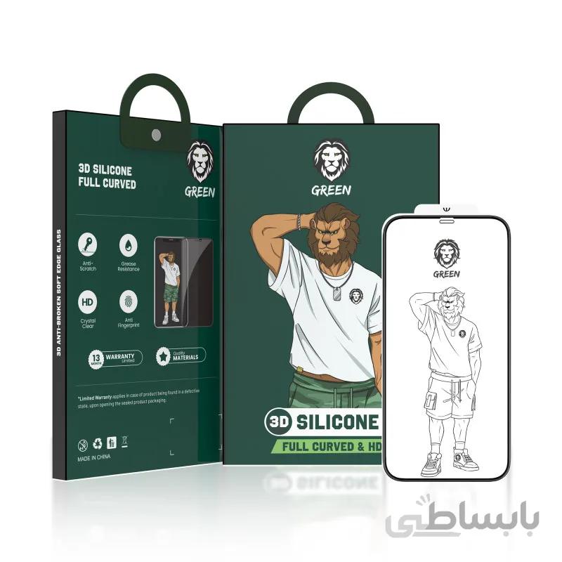 گلس و محافظ صفحه نمایش گرین مدل +Silicone مناسب گوشی موبایل اپل iPhone 12 Pro و iPhone 12 اورجینال