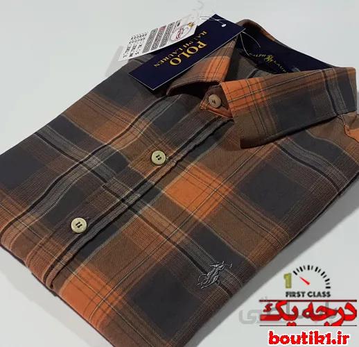 پیراهن آستین بلند چهارخونه پنبه نخ 40