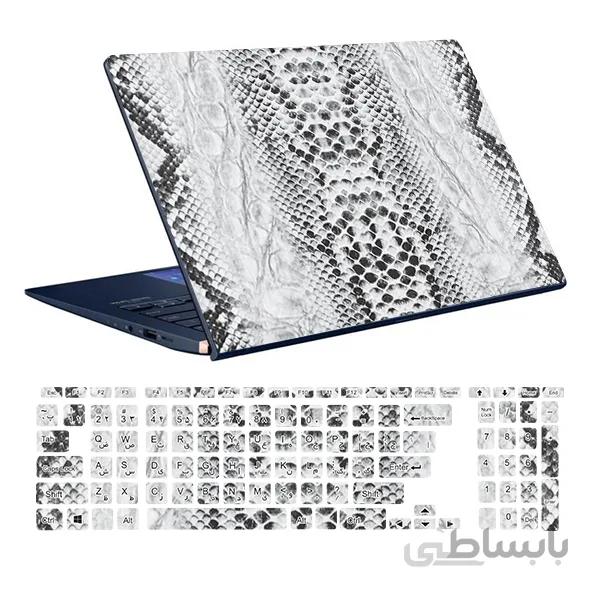 اسکین لپ تاپ طرح Snake کد ۲۰ به همراه استیکر کیبورد