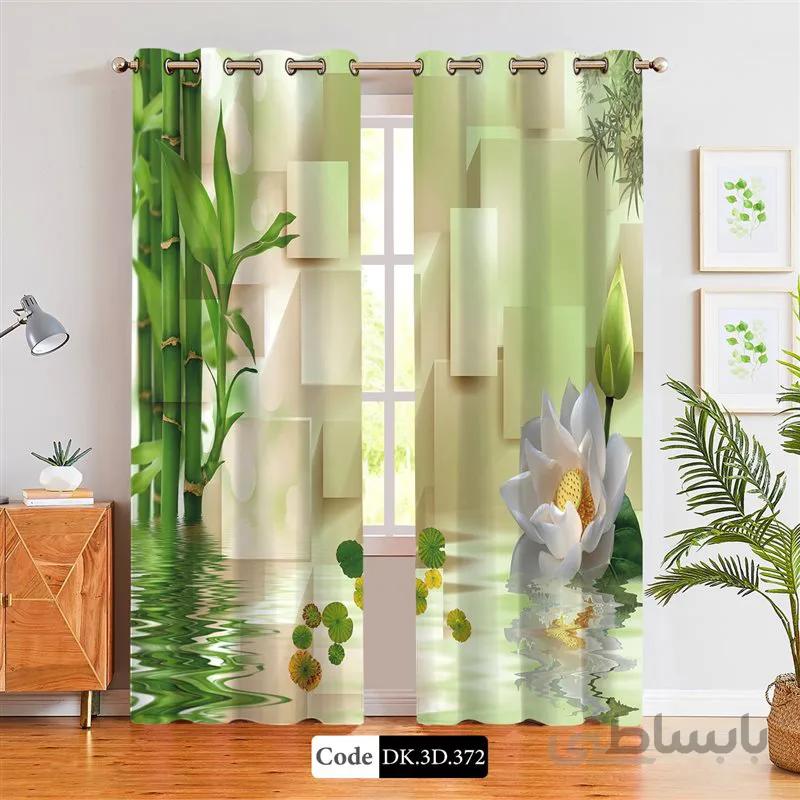 پرده پانچی (هازان و مخمل)کد DK.3D.372 طرح سه بعدی برکه