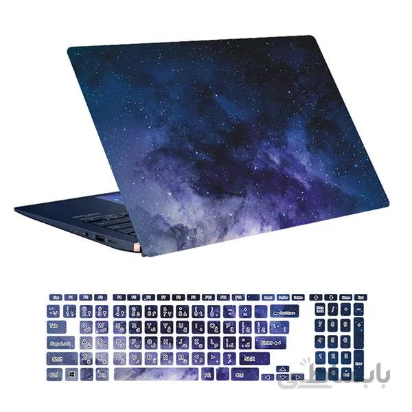 اسکین لپ تاپ طرح Space کد ۷۹ به همراه استیکر کیبورد