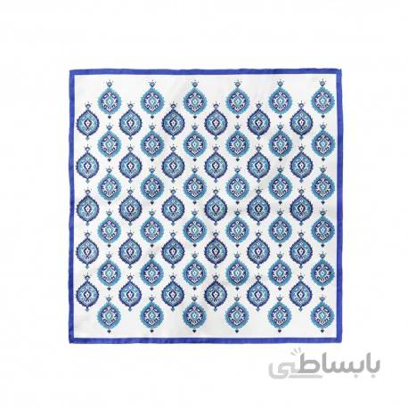 پوشت (دستمال جیب) سفید آبی