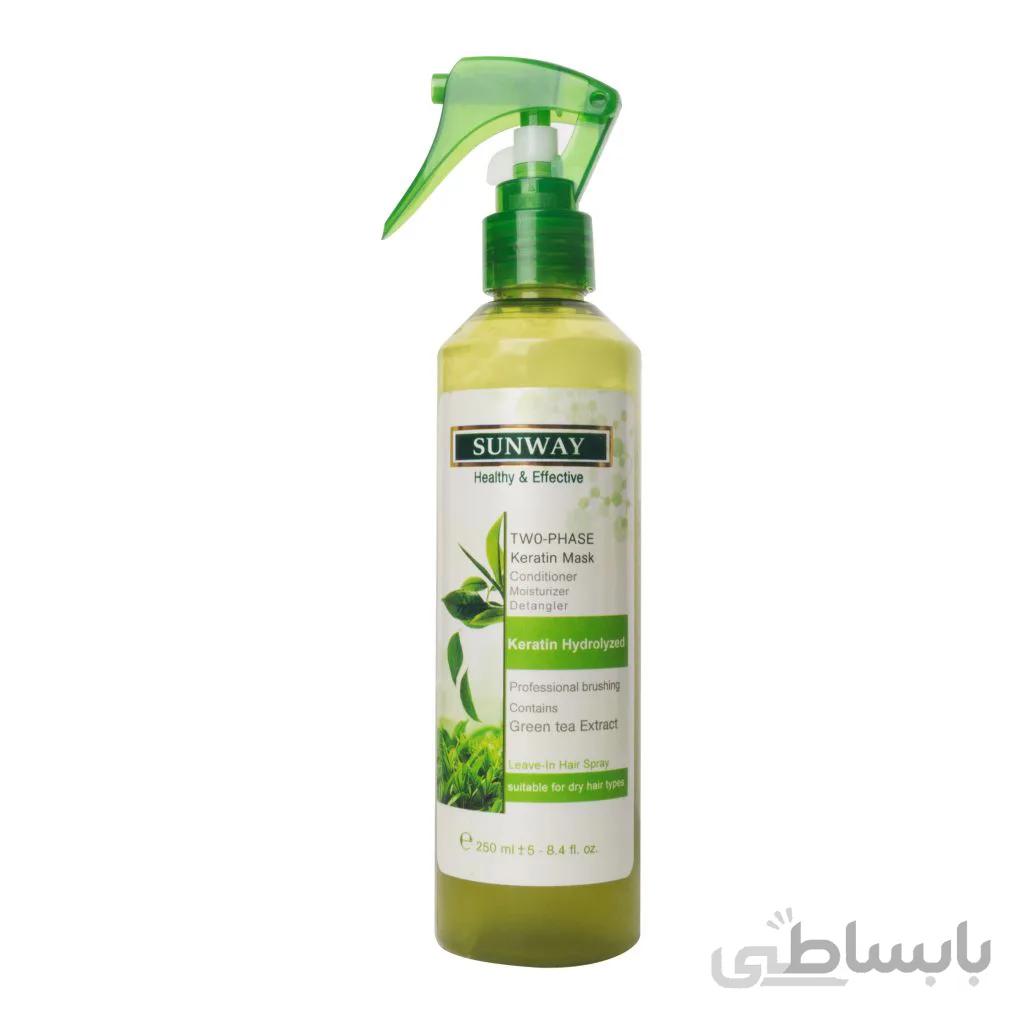 اسپری مو سان وی مدل Green Tea Extract حجم 250 میلی لیتر ا Sunway Green Tea Extract Hair Spray 250ml