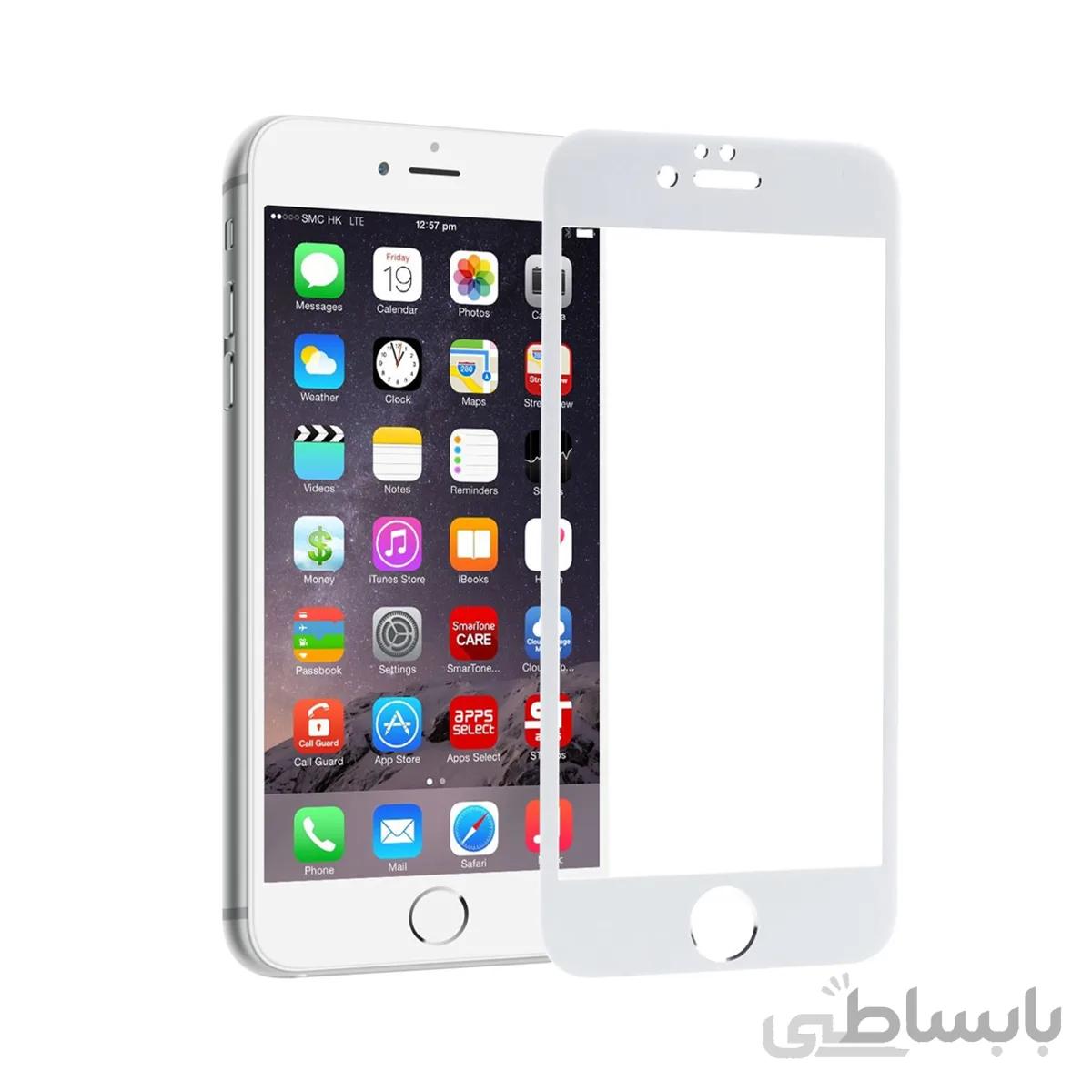 محافظ صفحه گلس فول چسب مناسب iphone 6 plus