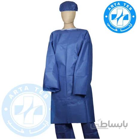 ست لباس بیمار (گان،کلاه،شلوار) ا ست لباس بیمار (گان،کلاه،شلوار) یکبار مصرف آبی کد 256139