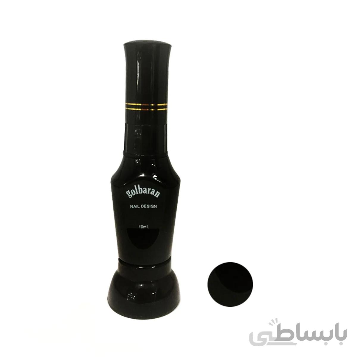 لاک طراحی گلباران رنگ مشکی golbaran nail design