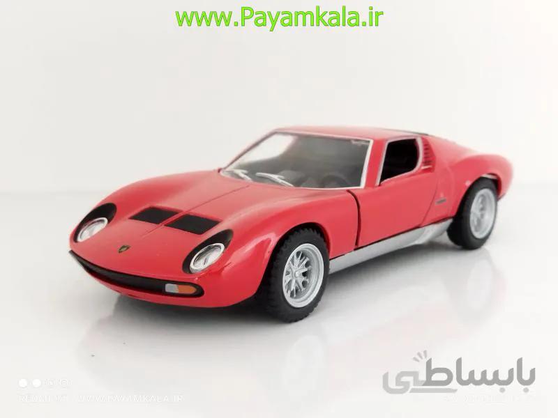 ماکت فلزی ماشین اسباب بازی لامبورگینی میورا فلزی عقب کش (LAMBORGHINI MIURA P400) قرمز
