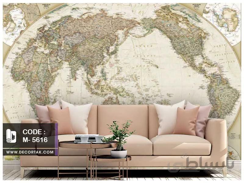 پوستر دیواری نقشه جهان کدM-5616