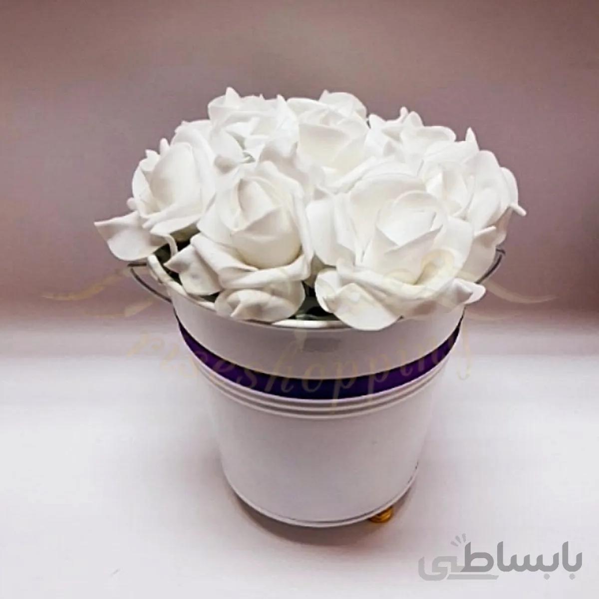 باکس سطلی 8 سفید شیری بنفش