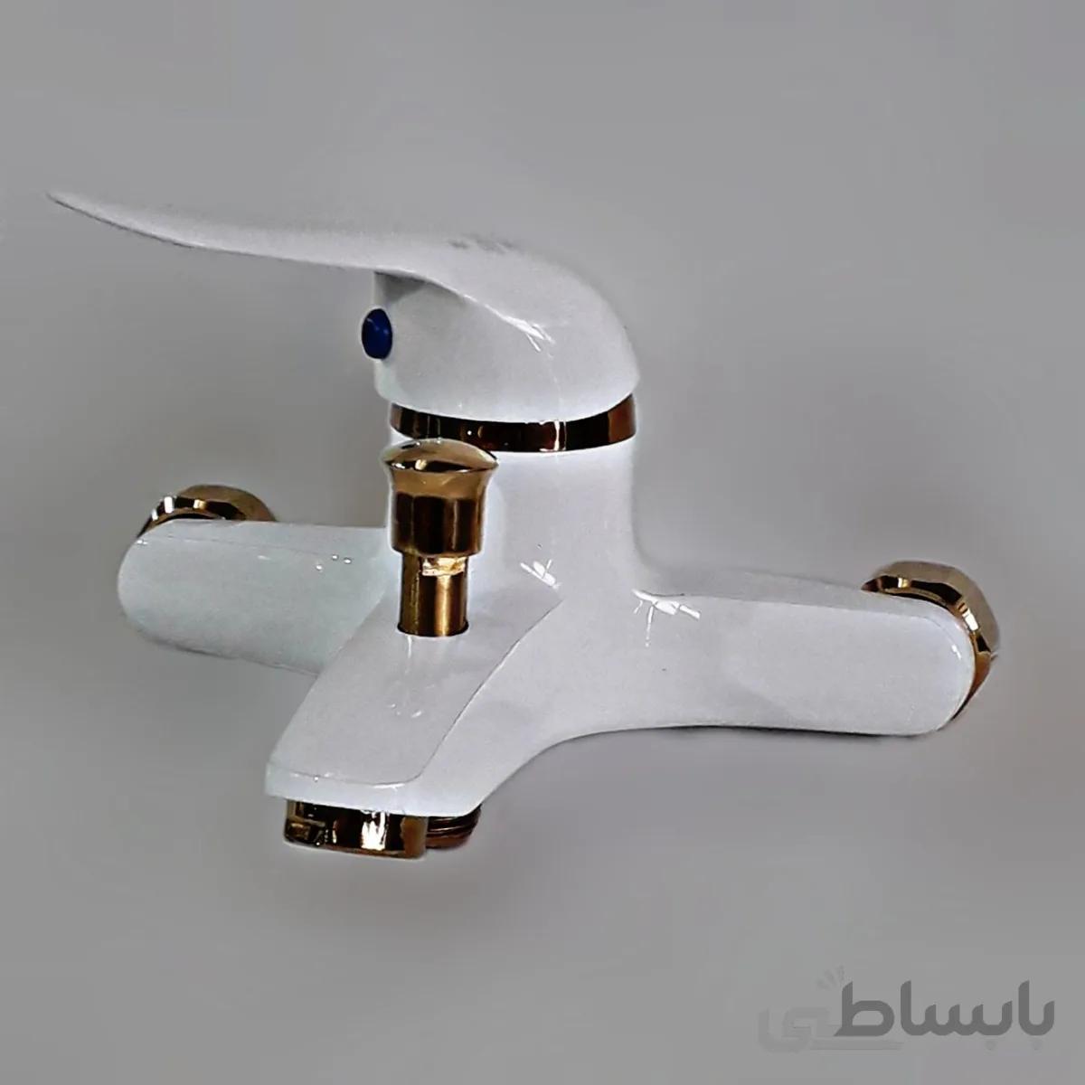شیر دوش حمام نیکان مدل سفید طلایی ا Nikan White Golden Golden Shower Faucet