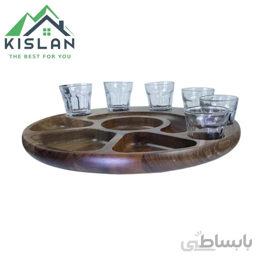 شات سرو گرد چوب گردو ۶ نفره