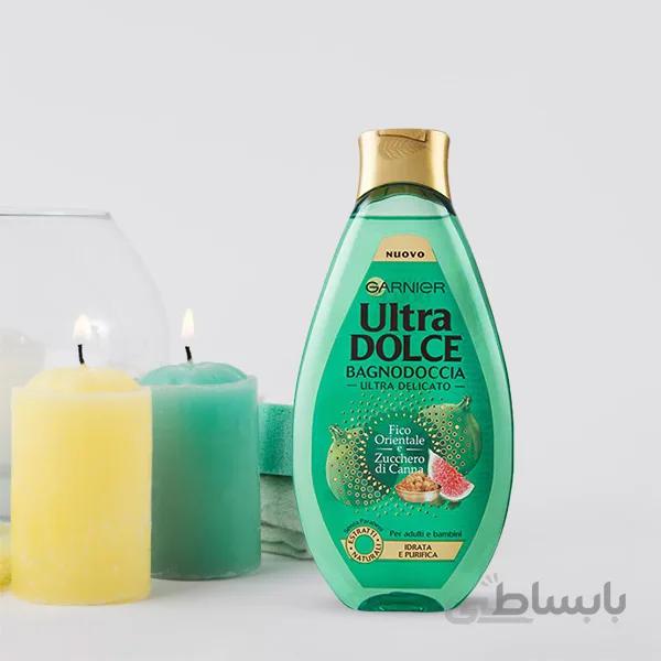 شامپو بدن گارنیر GARNIER سری Ultra Dolce مدل انجیر و شکر قهوه ای حجم 500 میل