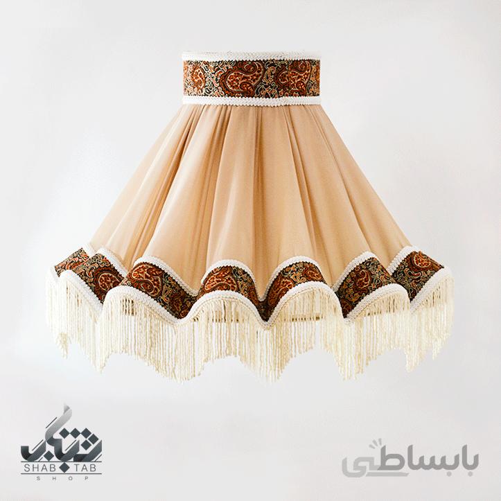 شید آباژور مدل کلاسیک (سنتی ) قهوه ای ، قطر 55 cm – سرپیچ E27