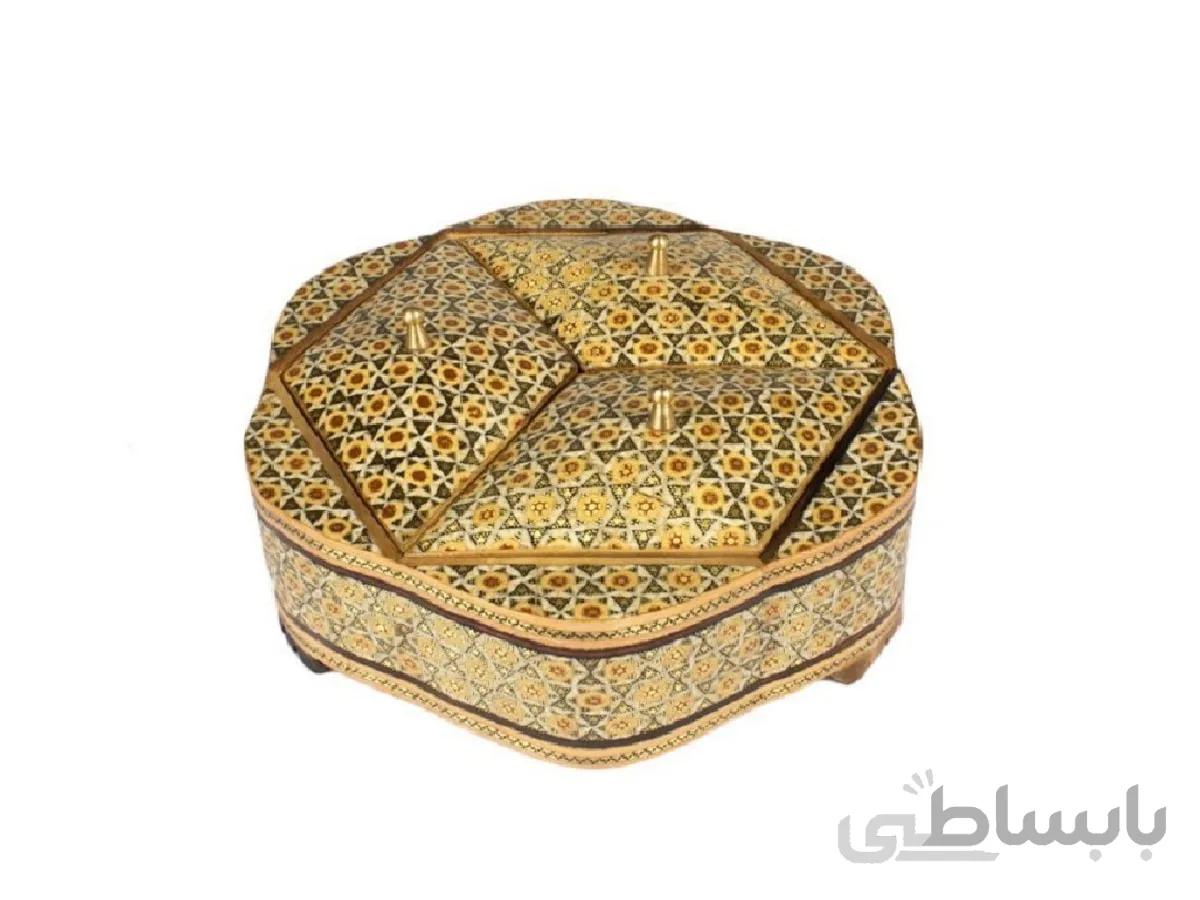 شکلات خوری خاتم کاری چوبی سه درب