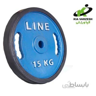وزنه هالتر دور لاستیک ۱۵ کیلویی جفتی ا Weightlifter round tire 15 kg pair