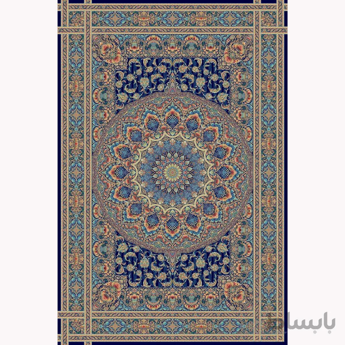 فرش ماشینی حریر کد ۵۰۷۱ سرمه ای