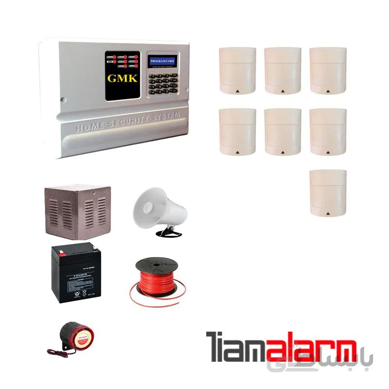 پکیج دزدگیر اماکن با سیم مدل جی ام کا سیم کارتی و تلفنی GM910PR7