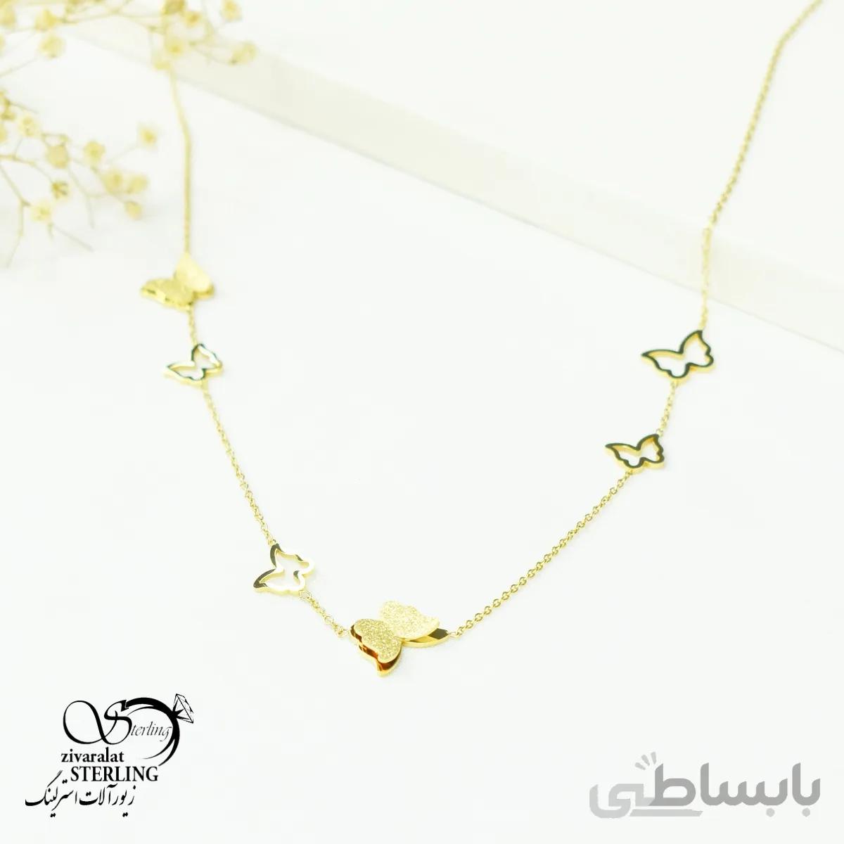 گردنبد زنانه طرح پروانه