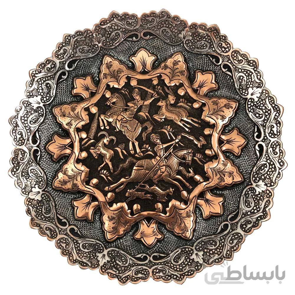 بشقاب قلمزنی سه بعدی شکارگاه ا قیمت به شرط خرید تیمی