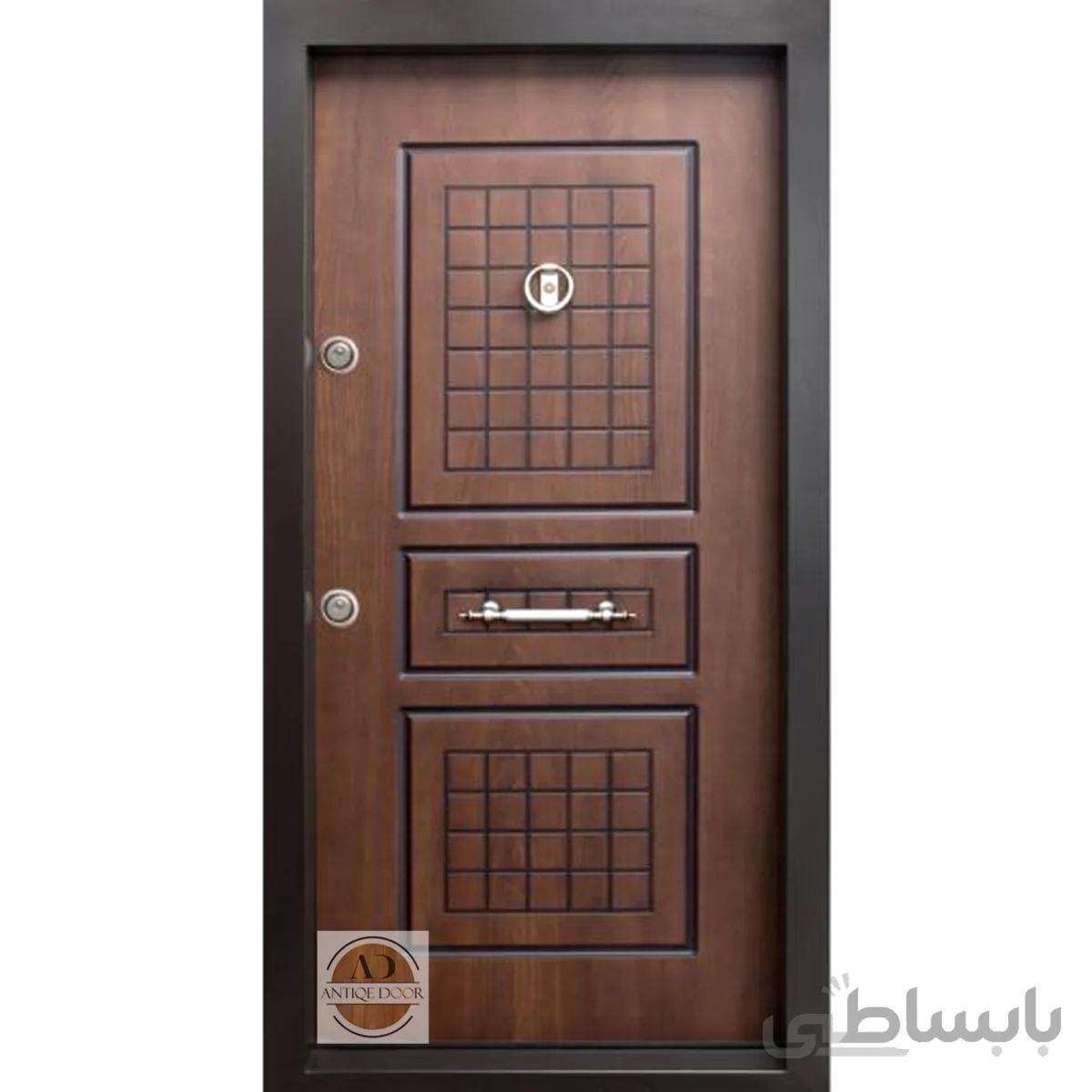 درب ضد سرقت سه قاب سی ان سی راش - 105*210 / چپ بازشو