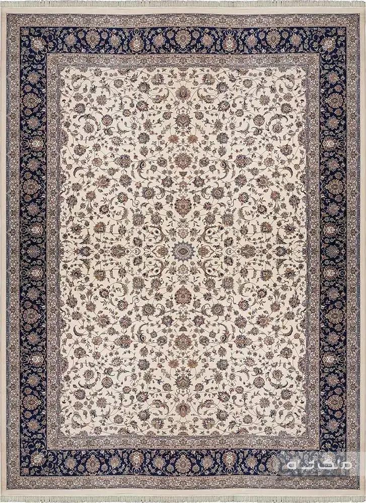 فرش ماشینی نقشه افشان کاشان طرح 1500 شانه