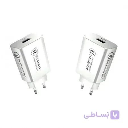 شارژر دیواری رهام مدل RO-60 با قابلیت فست شارژر 3