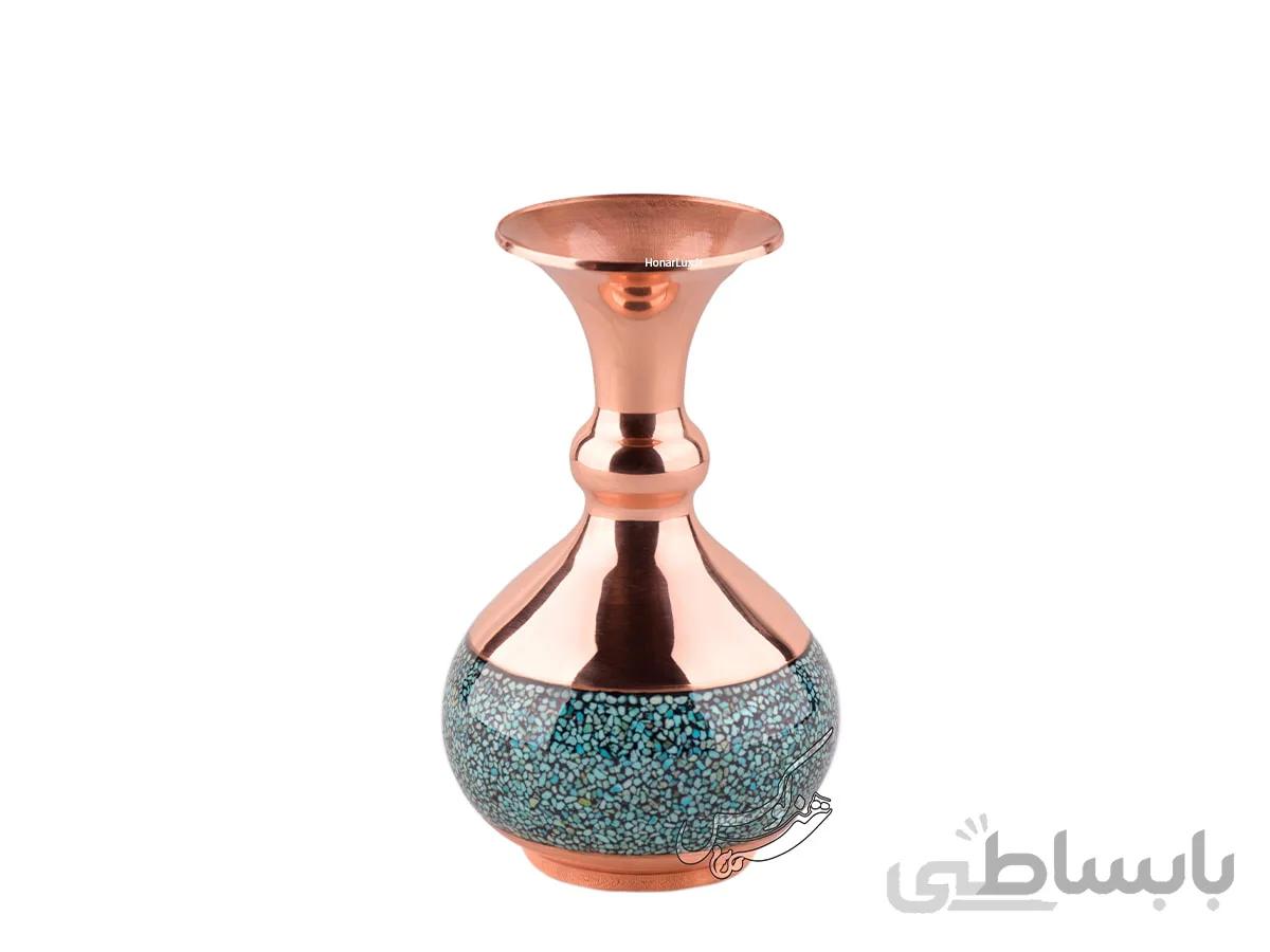 گلدان شلغمی فیروزه کوب 14 سانتی