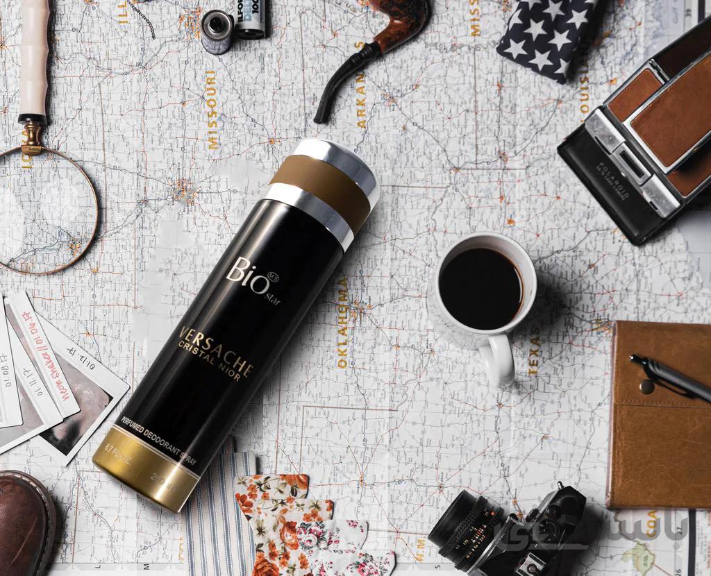 اسپری زنانه بیو استار (Bio Star) مدل ورساچه کریستال نویر (Versace Crystal Noir) حجم 200 میل