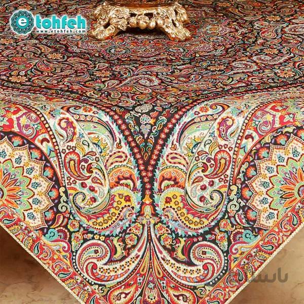 رومیزی مربع ترمه طرح پدیده کد ۸۸۱