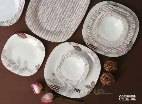 سرویس غذا خوری 25 پارچه مربع طرح 506 آذین اوپال
