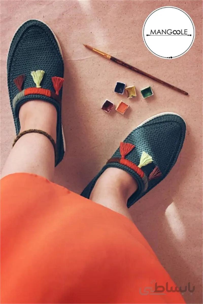 گیوه دست دوز گلدوزی شده کد 2 ا Handmade embroidery sneaker code 2
