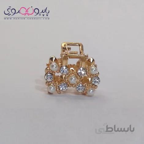 کلیپس مو فلزی نگین دار پاپیونی