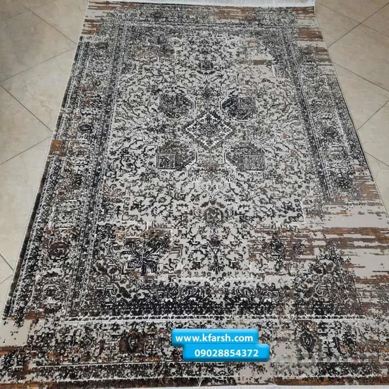 فرش مدرن رنگ روشن (وینتیج گلبرجسته)