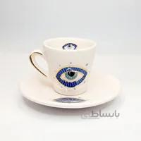 فنجان نعلبکی قهوه خوری با لاستر طلا کد ۰۹