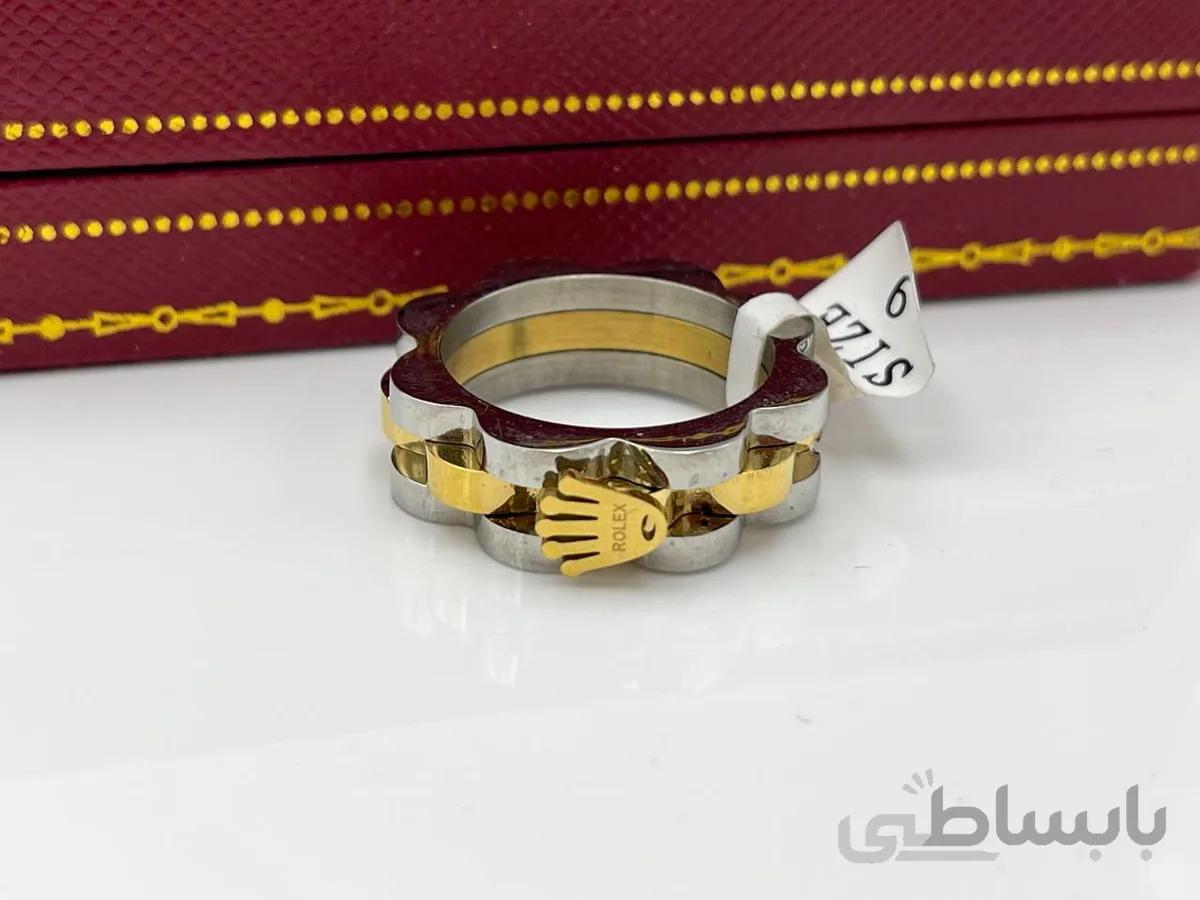 انگشتر رولکس در دو رنگ گلد و سفید طلایی
