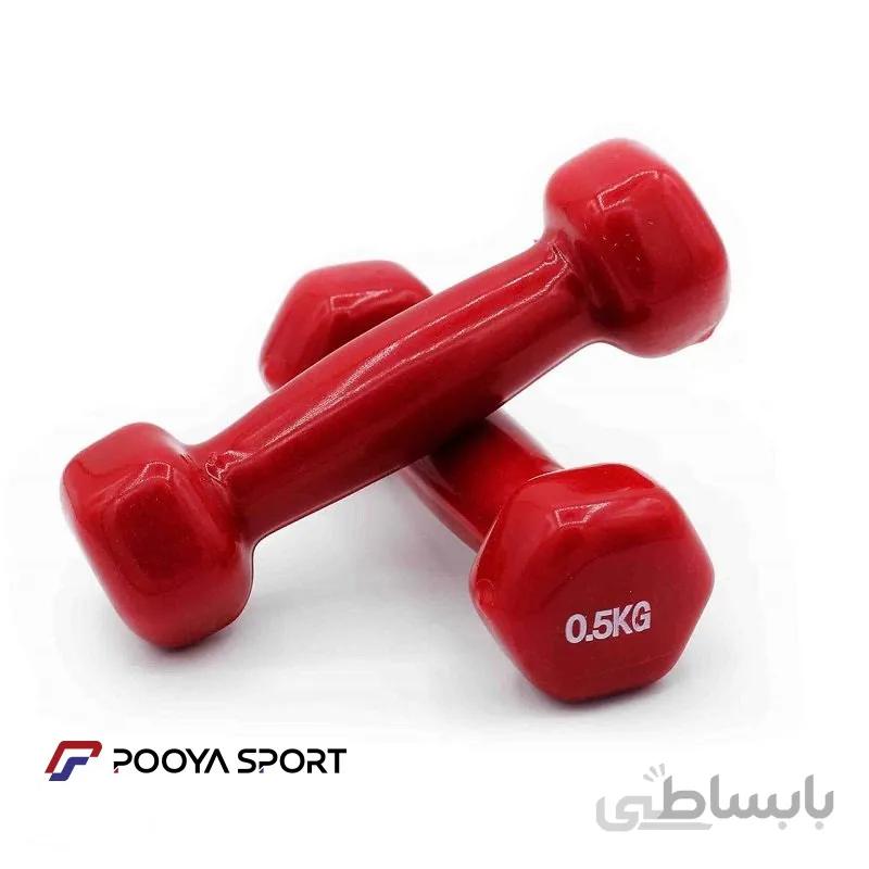 دمبل ایروبیک 0.5 کیلوگرمی روکش دار بسته دو عددی