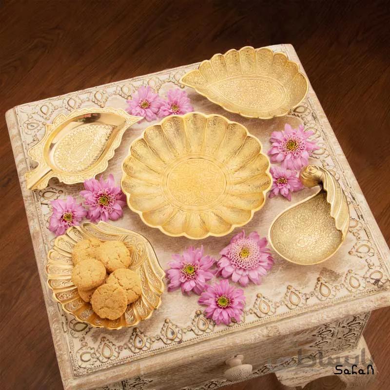 ست پذیرایی برنجی طلایی کد ۲۱۷