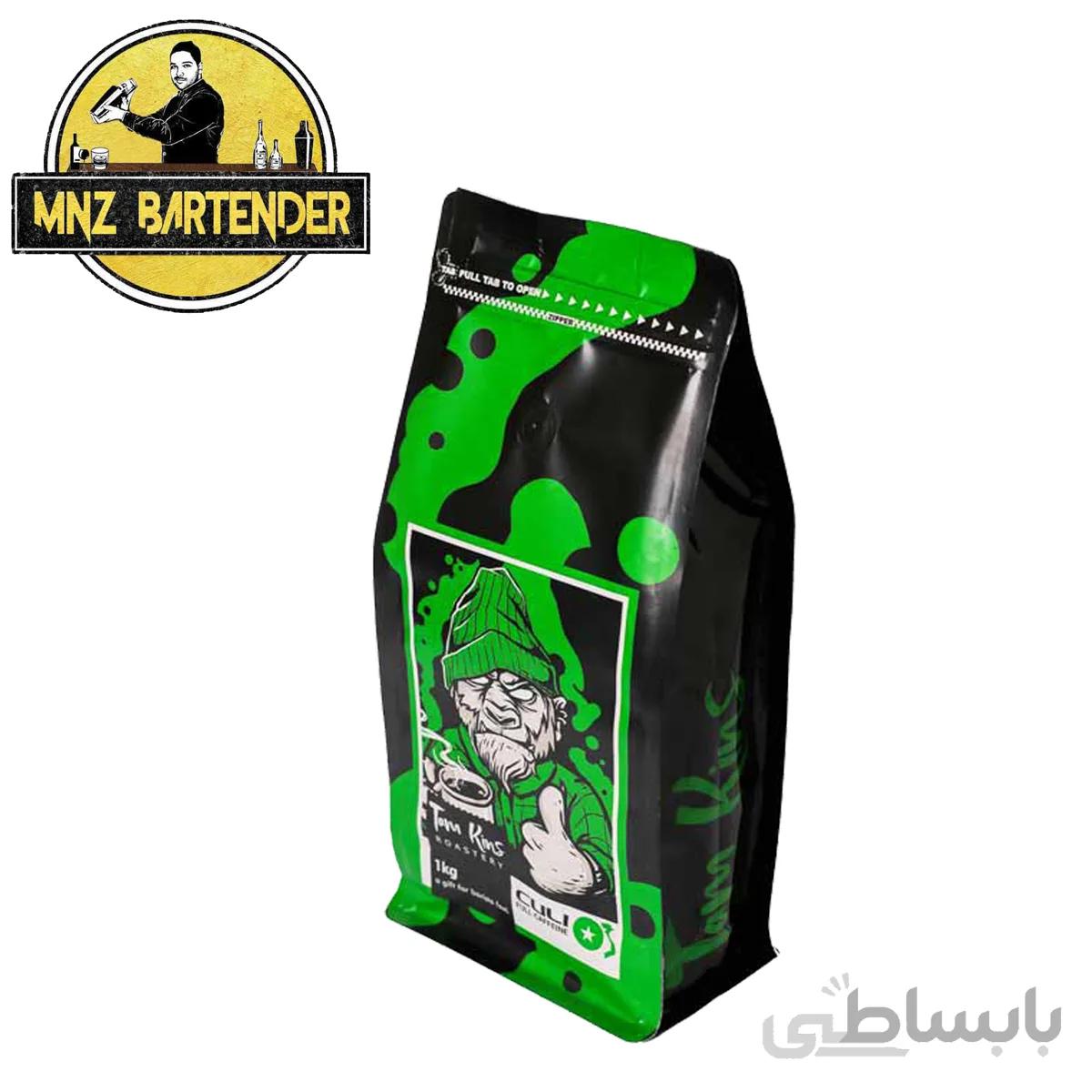 دانه قهوه کولی تام کینز سبز 1 کیلوگرم