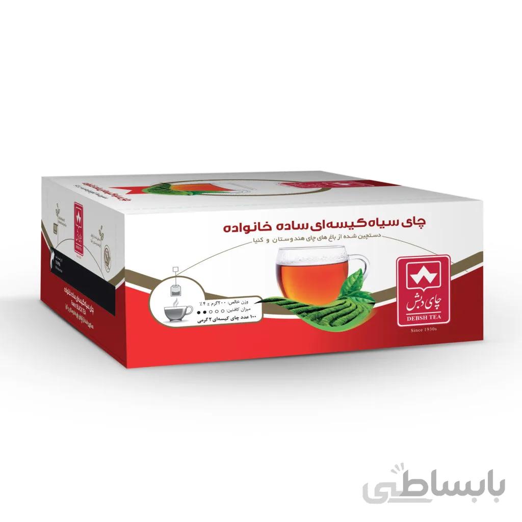 چای کیسه ای سیاه خانواده ساده دبش ۱۰۰ عددی
