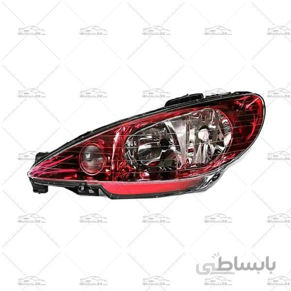 چراغ جلو اسپرت پژو 206 طرح کروم آلبالویی
