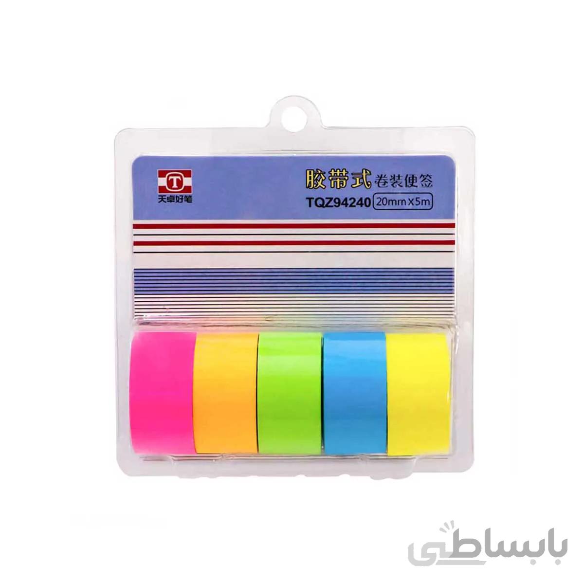 چسب واشی 5 عددی رنگی ساده