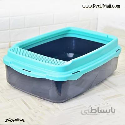 ظرف دستشویی گربه قابدار با پلاستیک با کیفیت سبز ابعاد ۵۸*۴۰*۱۹ سانتی متر کد ۳۶۲