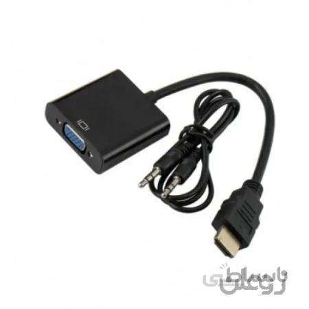 تبدیل HDMI به VGA سیم دار 20cm با خروجی صدا