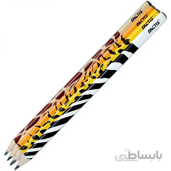 مداد مشکی HB مثلثی فکتیس طرح حیوانات ا Factis HB Black Pencil