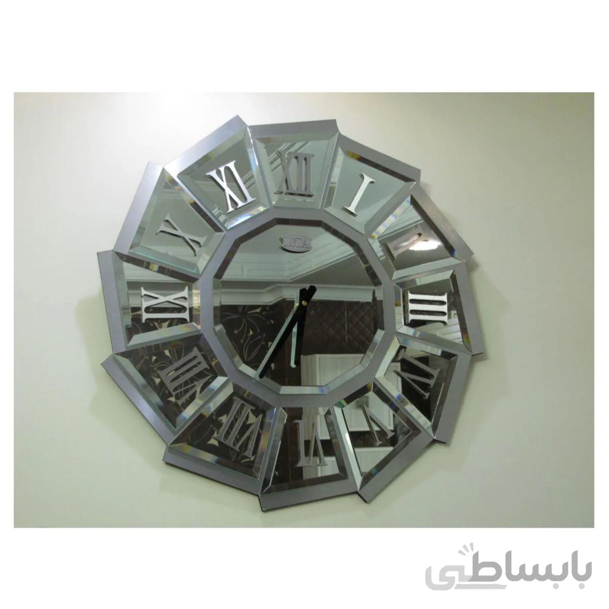 ساعت دیواری آینه ای ایستا مدل dp کد2714 نقره ای